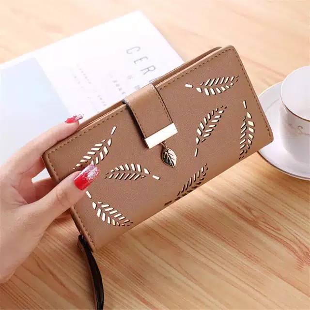 [LOKAL] DOMMO - D1244 LETHISA DAUN EMAS - Dompet Panjang Wanita-6