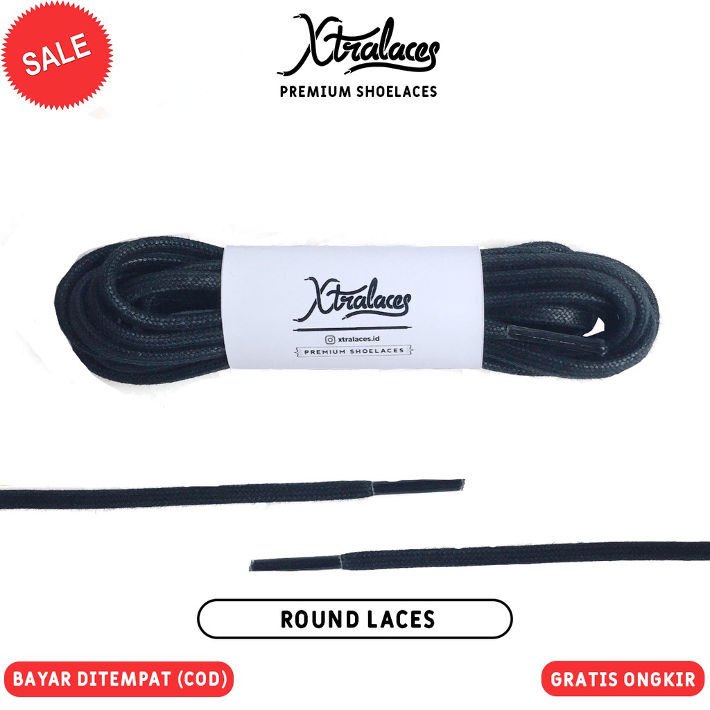 TALI SEPATU LILIN BULAT HITAM BIG ROUND WAXED LACES TALI SEPATU LILIN BULAT HITAM BIG ROUND WAXED LACES