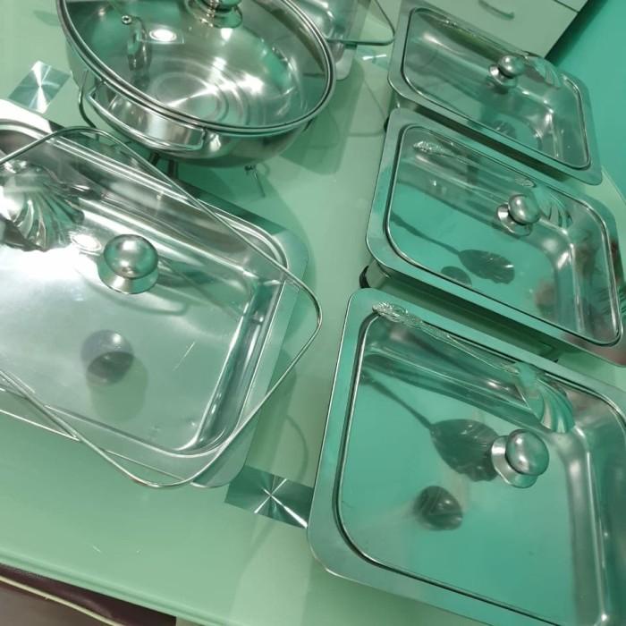 Nay / Prasmanan Set Stainless Tutup Full Kaca