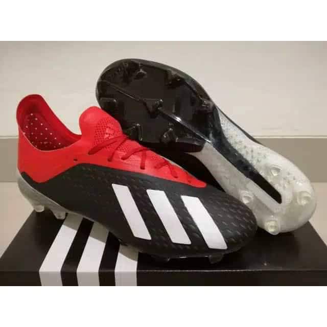 Sepatu Bola - Soccer Adidas X 18.1 Next Gen Black Red White - FG