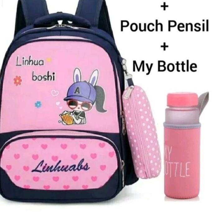 Akhir Bulan✔️Tas Backpack Anak Tas Sekolah Anak Tas Punggung Set Pouch dan My Bottle|SQ7