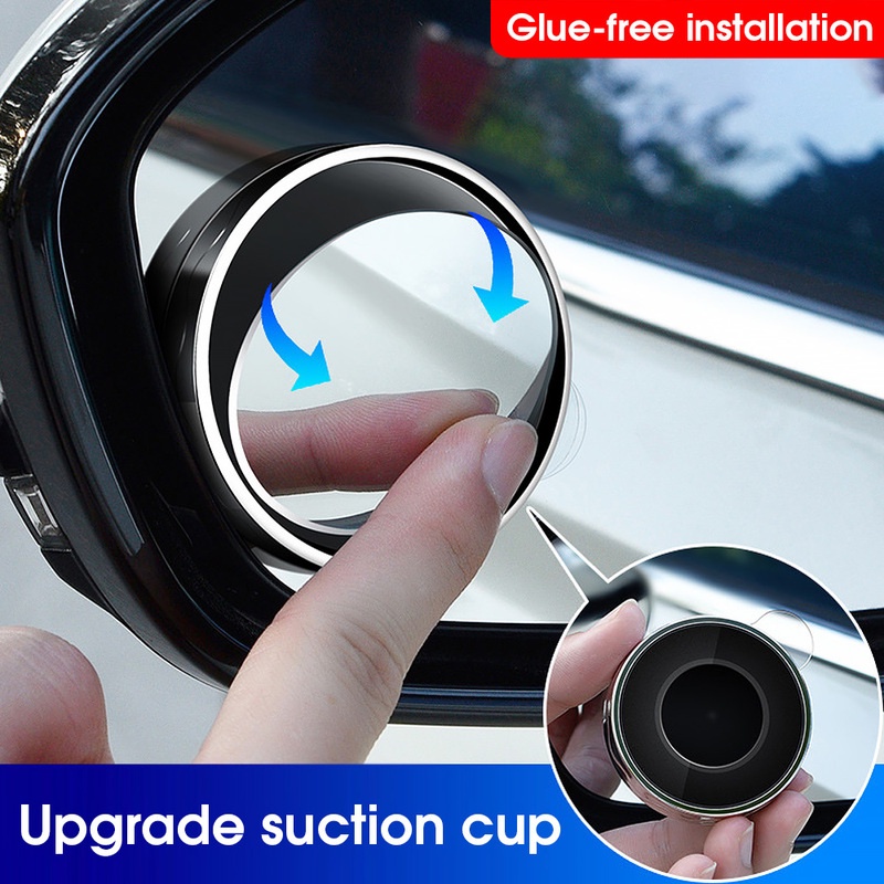 Kaca Spion Blind Spot Mobil Wide Angle 360 Derajat Adjustable Bentuk Bulat Dengan Kop Perekat