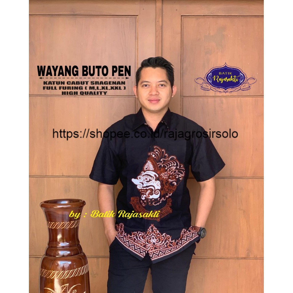 Best  7XL Wayang Buto Pen Batik Pria Full Furing Bahan Katun Halus Sragenan BIG SIZE BESAR