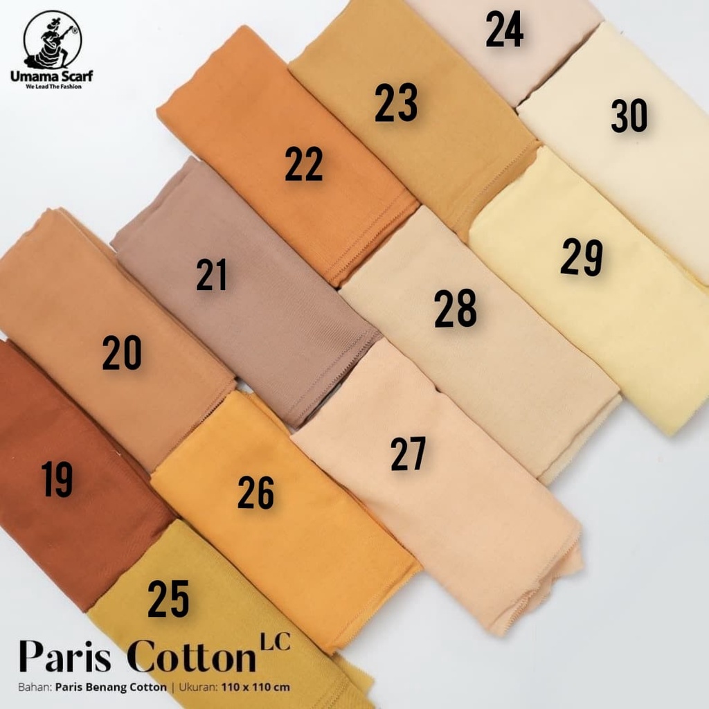 Hijab Segi Empat Umama Paris Cotton Lc /  Kerudung Polos Segi Empat Paris Cotton Lc