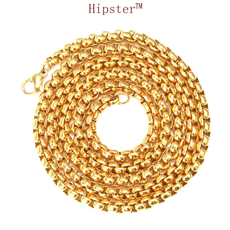 Hot Sale High Street Hip Hop Style Simple Square Hollow Trendy Retro Clavicle Chain