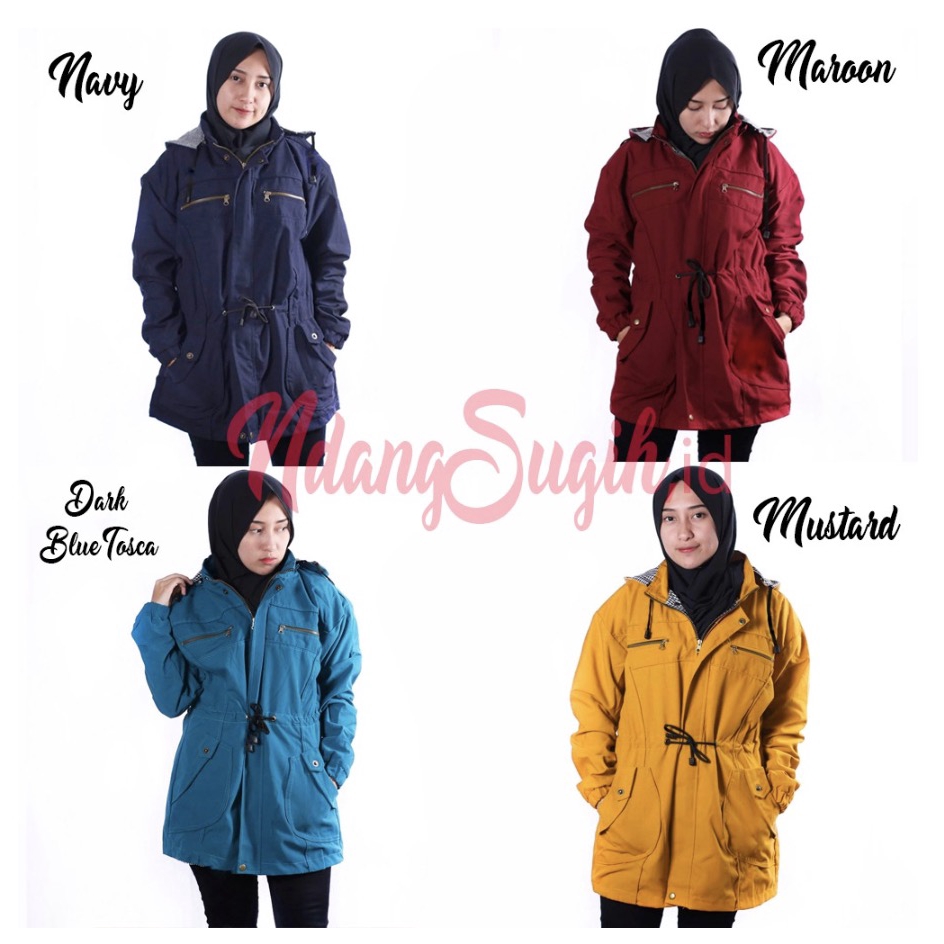 [COD] Jaket Parka Wanita Big size  Hoodie  motif bolak-balik