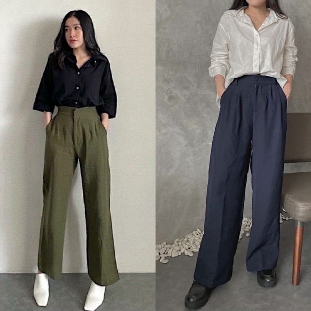 1KG MUAT 4PCS | YUKA SLIM KULOT HIGHWAIST LINEN LEA CULLOTES SEOUL KULOT CELANA PANJANG HITS OOTD SELEBGRAM