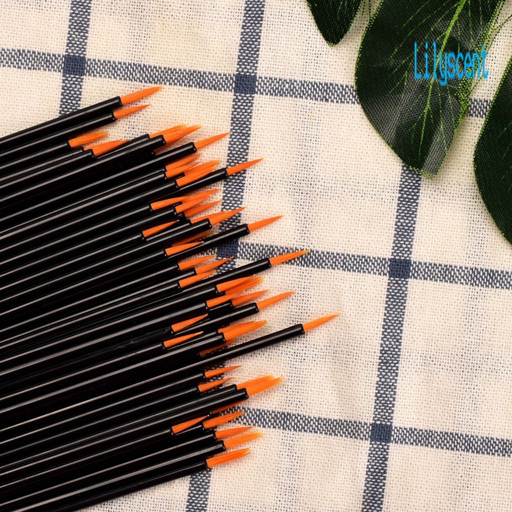 Lily 50Pcs / Set Brush Eyeliner Sekali Pakai Bahan PP Untuk Makeup / Kosmetik Wanita