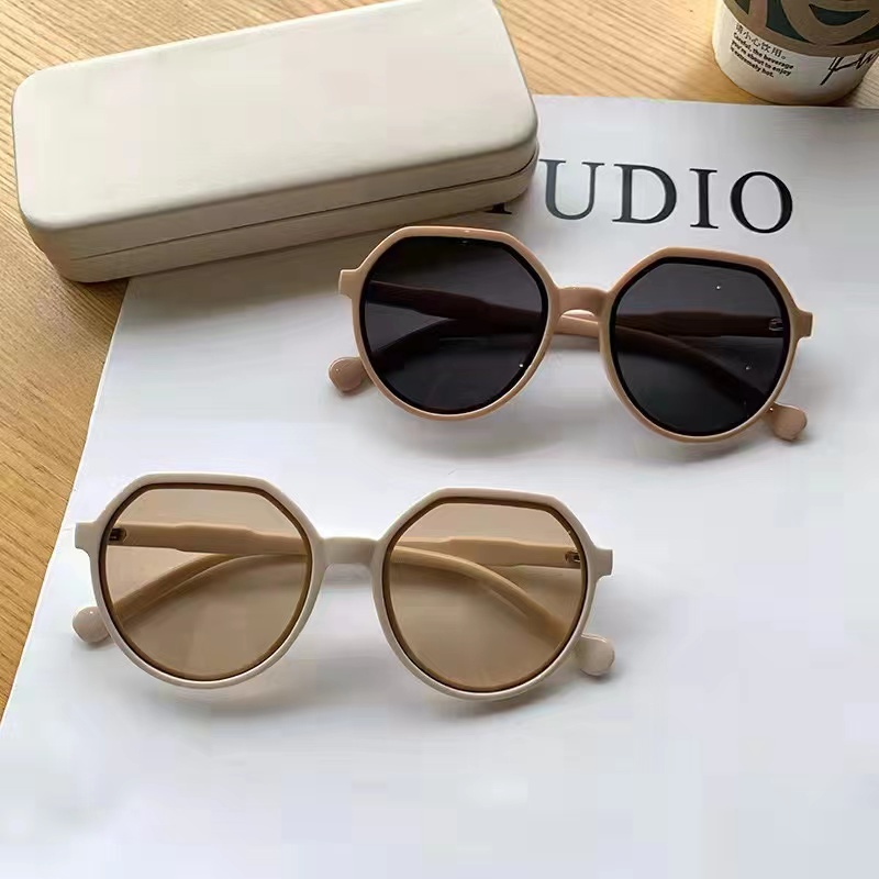 BRGUNIK Kacamata Hitam Wanita Hexagon - Kacamata Elegan Retro Wanita Korean Style R546