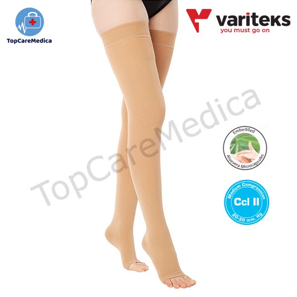 [911] Variteks Thigh High Open Toe Ccl 2 (Stocking Varises)