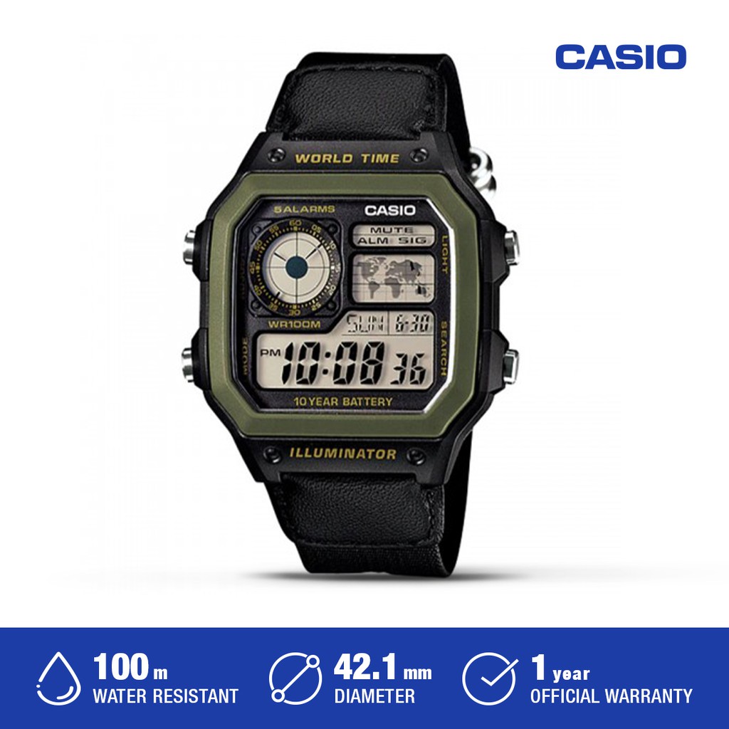 Casio Jam Tangan Pria AE-1200WHB-1BVDF Digital