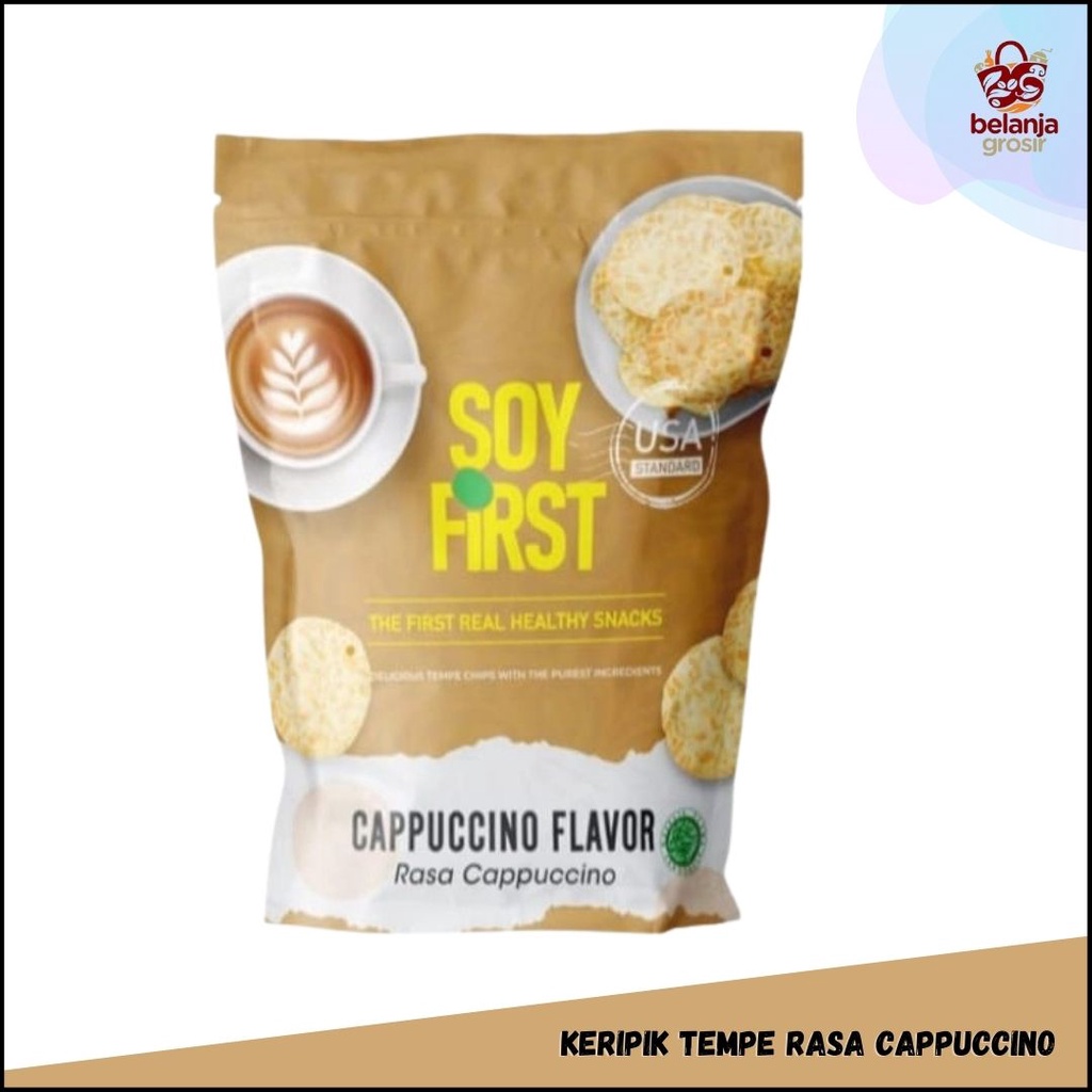 

Cemilan Sehat Soy First Keripik Tempe Rasa Cappuccino flavor