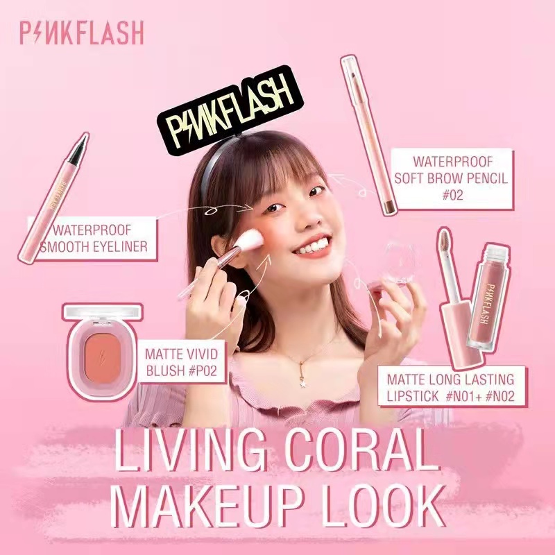 [ORI BPOM] PINKFLASH Soft Pigment Blush On | PINKFLASH Blush On Matte Shimmer Cheek Makeup 9 Colors | PINKFLASH Blush Soft Powder Kosmetik Blusher Cheek Makeup #PF-F01