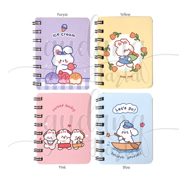 

Notebook A7 Spiral Happy Rabbit Buku Catatan Mini Kelinci GH 308727