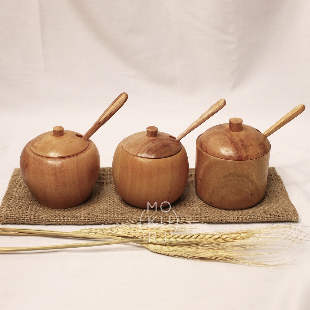 Tempat Bumbu Kayu Mahoni / Spice Jar / Kotak Bumbu