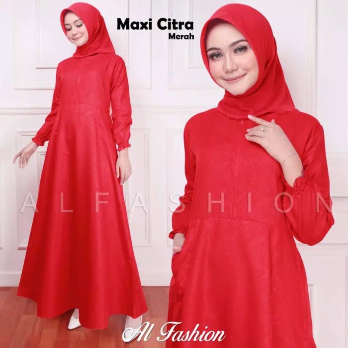 Gamis wanita Gamis Wanita Maxi Citra Merah - Merah jumbo termurah putih remaja kekinian dewasa terla