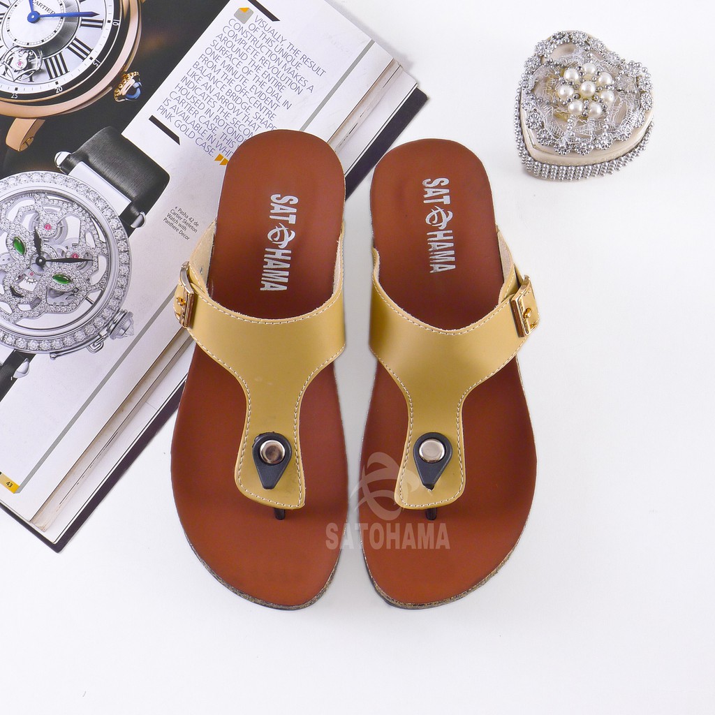 Satohama Sandal Flat Wanita Santai Footbed ST04