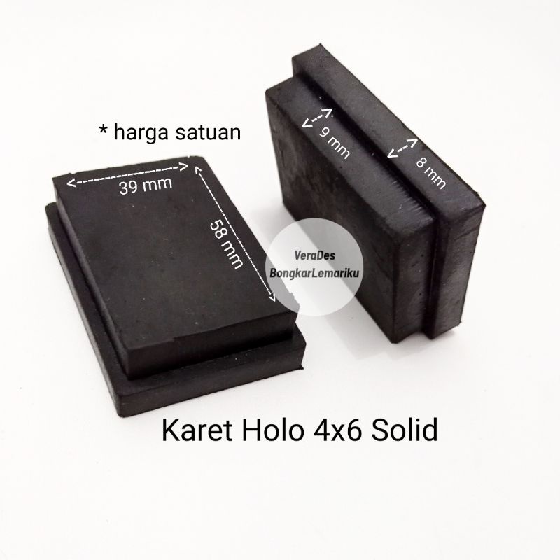 Karet Hollow 4x6 Full Padat Tutup Besi Holo