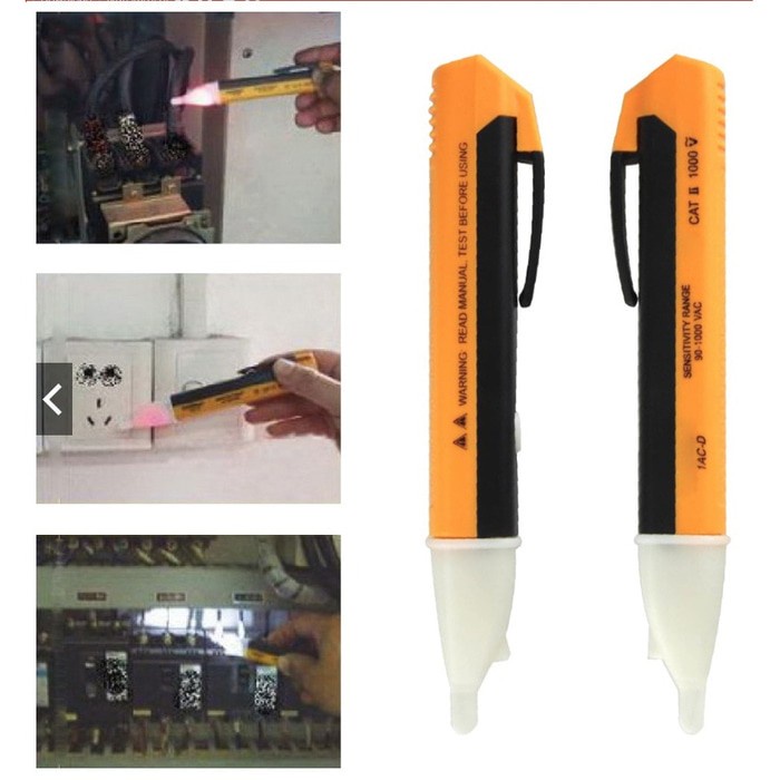 ART-024 Testpen Detektor Tespen PENGUKUR Arus Listrik Otomatis Bunyi &amp; Nyala Tes Pen + Lampu Kecil