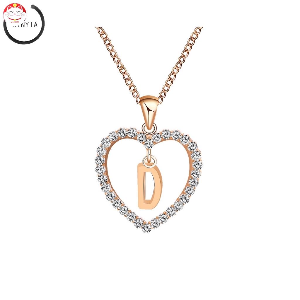 Kalung Titanium Fashion Rantai Huruf Liontin 26 Hadiah Huruf Inggris Necklace