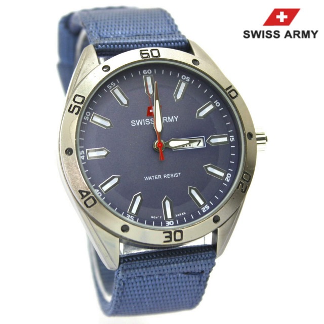JAM TANGAN PRIA SWISS NAVY SN6434 DAYDATE KANVAS