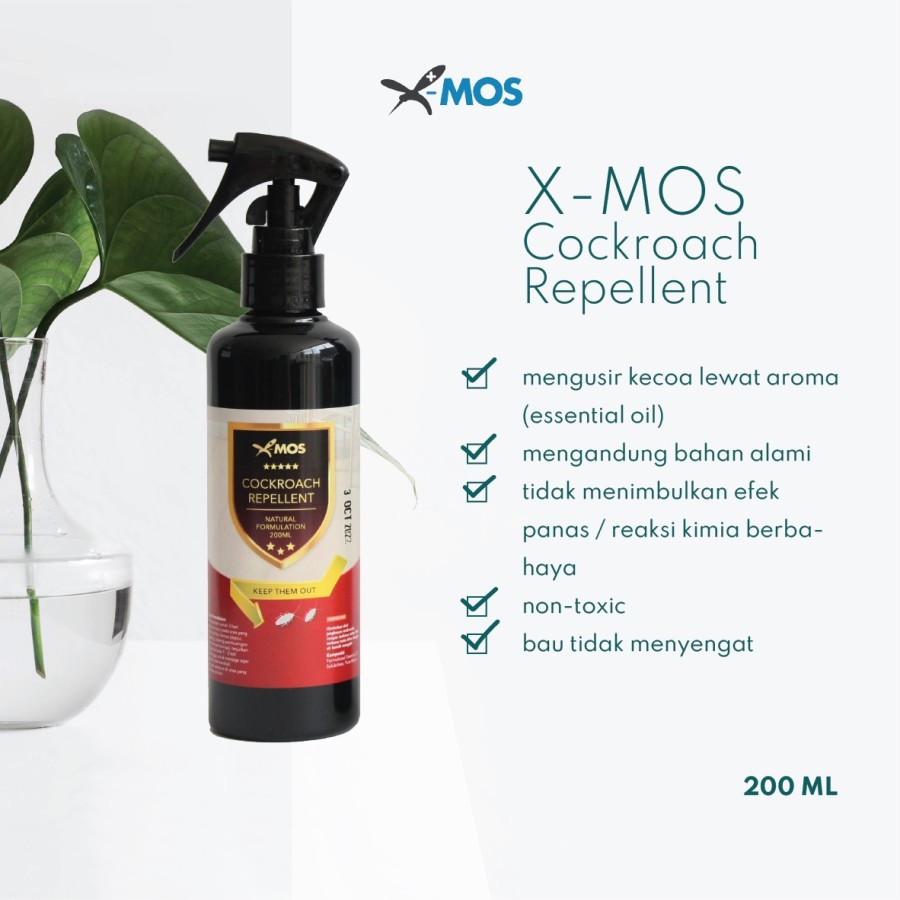 X-MOS Cockroach Repellent 200ML Spray Pengusir kecoa di Mobil / Rumah