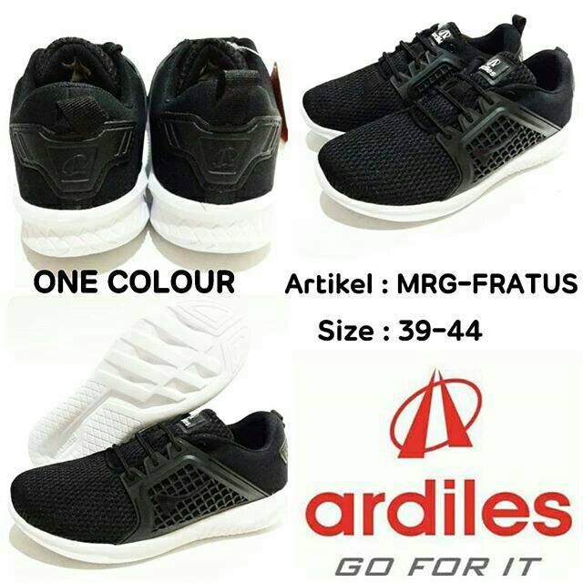 Sepatu Sekolah Sneakers Pria Ardiles MRG-FRATUS Black White Baru