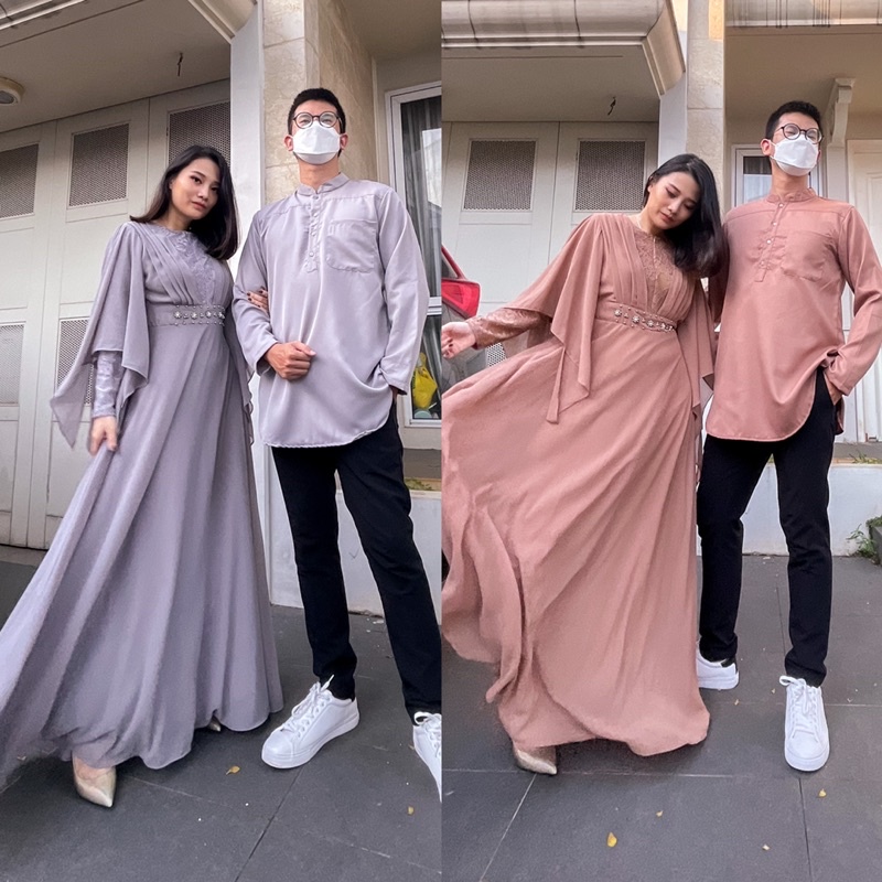 Set Pakaian Lebaran terbaru 2022 Baju COUPLE SET 650# pesta BUSUI FRIENDLY (harga sudah utk gaun dan baju pria) Pakaian wanita Pria Premium Jumbo Oversize