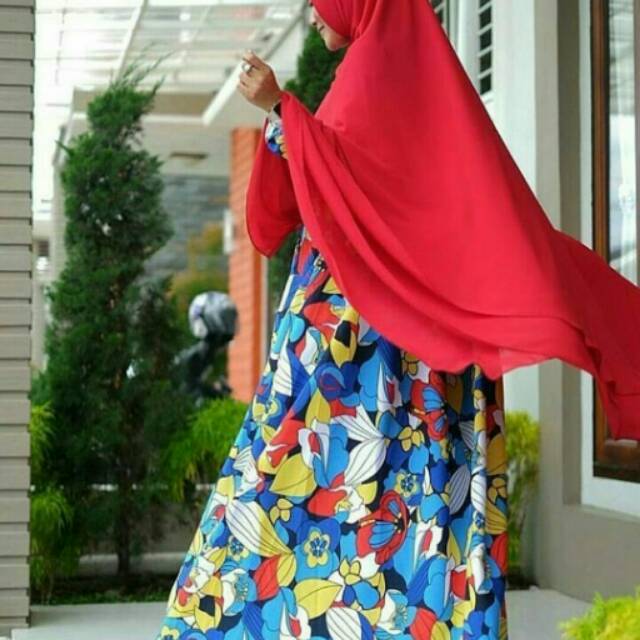Gamis dress syari abstrak