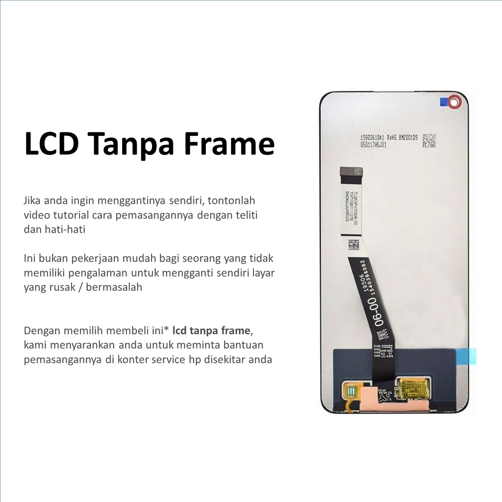 [ CHECK.ID ] LCD + FRAME XIAOMI REDMI NOTE 9