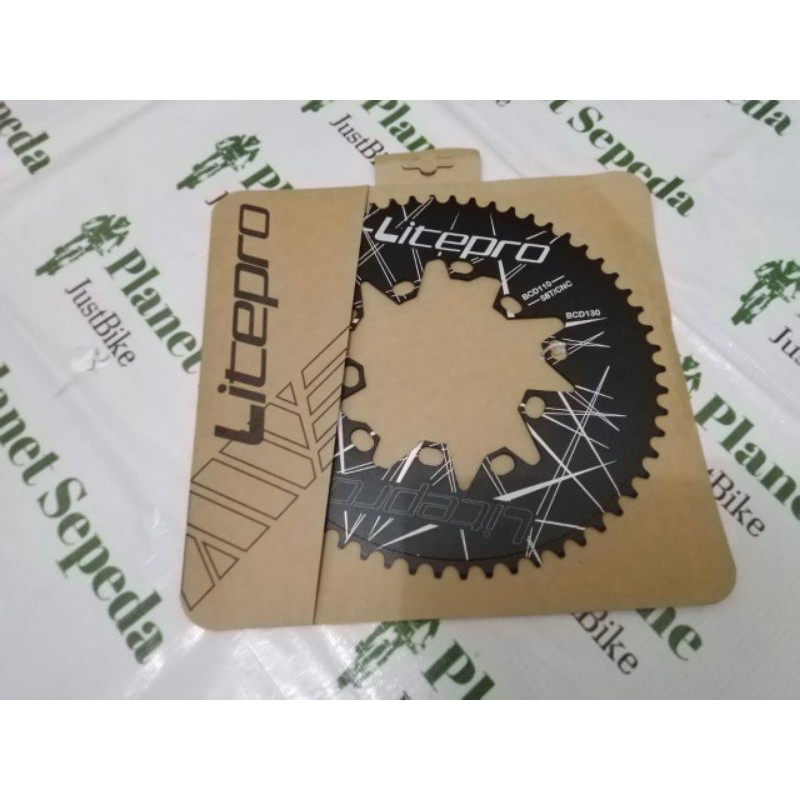 Chainring Litepro Oval 58T Dual BCD 130-110 Hitam