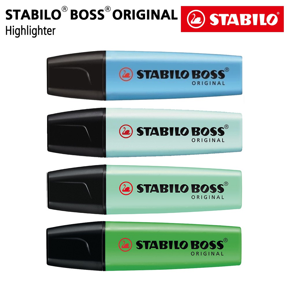 

STABILO Set 4 - BOSS Original Pastel Highlighter Biru Hijau