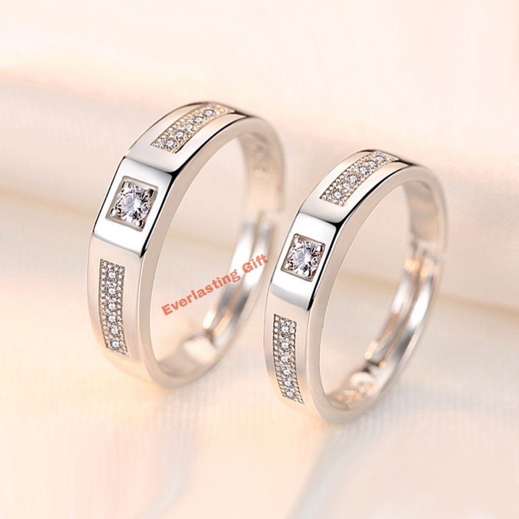 Cincin Nikah Cincin Couple Perak Model Full Zircoin NEW