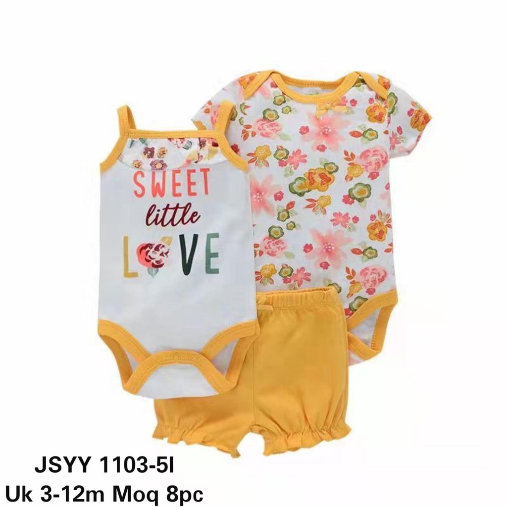 Payifang Jumper Celana Pendek Set Summer 3-12M (PYF-1103-5) RANDOM