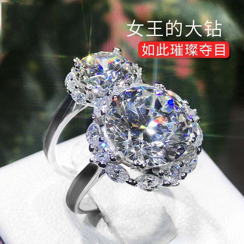 Cincin Moissanite 925 Silver Untuk Wanita