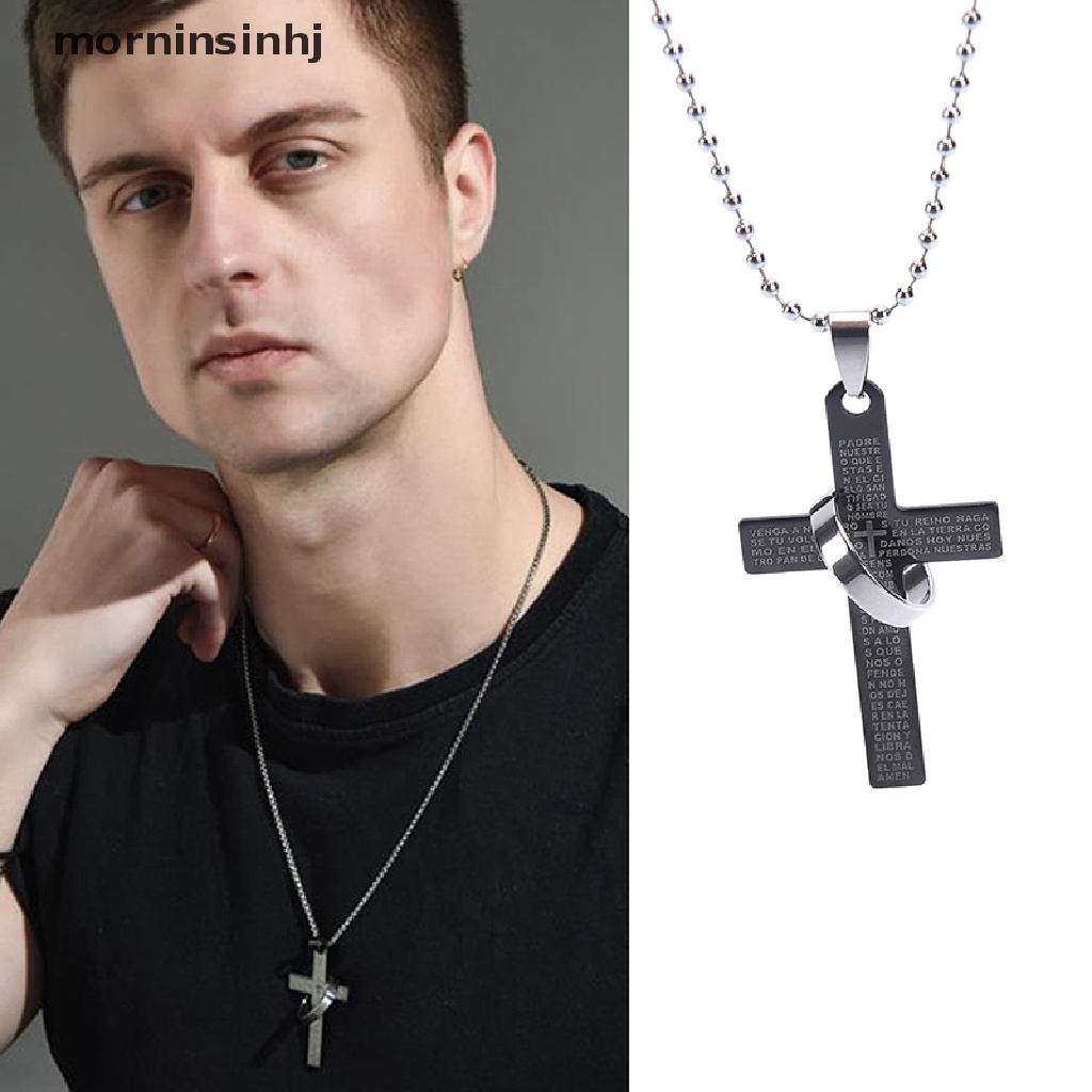 Mor Kalung Rantai Liontin Salib Yesus Bahan Alloy Untuk Umat Kristen