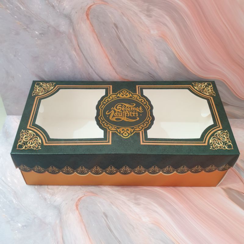 

Kotak Box Kue Nastar Cookies Dus Bolu Hijau Lebaran Idul Fitri 25x12x7cm