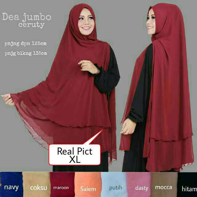 Jilbab KHIMAR DHEA JUMBO || Real pic || Hijab syari || kerudung instan