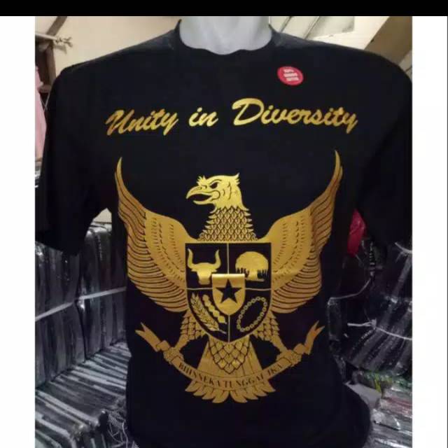 Jual Kaos Distro Indonesia Garuda Pancasila Unity In Diversity Gold