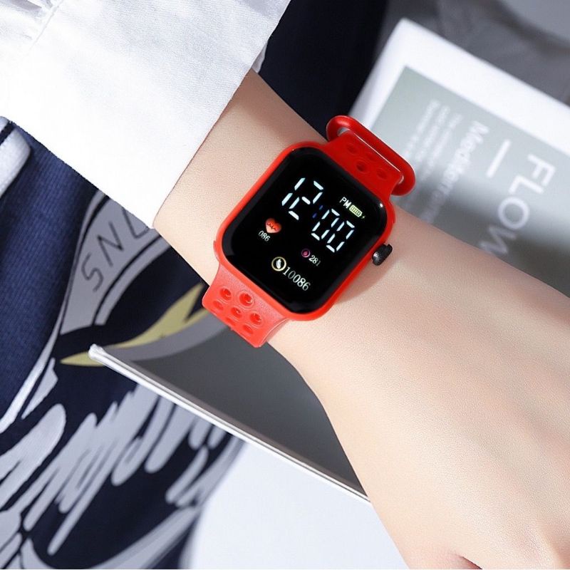 Jam Tangan LED Pria Wanita Rubber Electronic Fashion Couple Anak Remaja