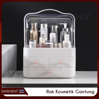 Rak Kosmetik Kotak Make Up Box Storage Organizer Penutup 