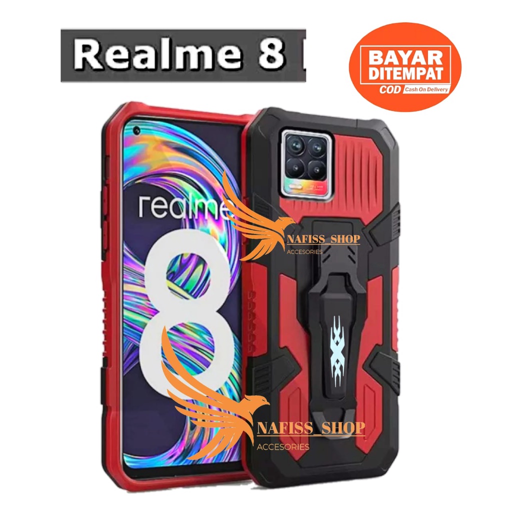 Realme 8 Realme 8 Pro Armor Case Robot Realme 8 8 Pro Hard Case Belt Clip Robot Transformer Soft Hyb