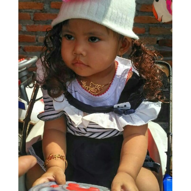 kalung nama / gelang nama lapis emas / kalung anak / kalung bayi / gelang anak / gelang bayi