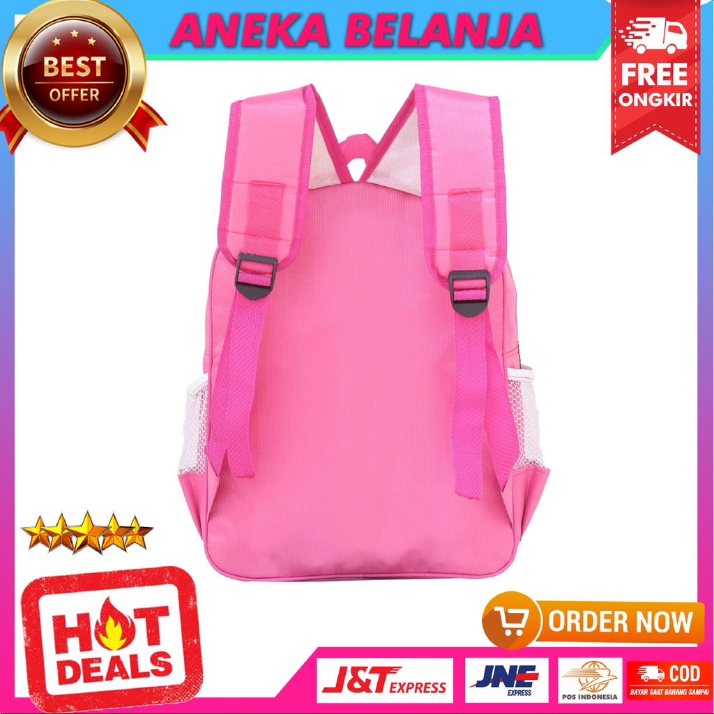 Tas Sekolah Anak PAUD TK Motif Boneka Warna Pink Cocok Untuk Anak Perempuan Lucu Imut Multifungsi