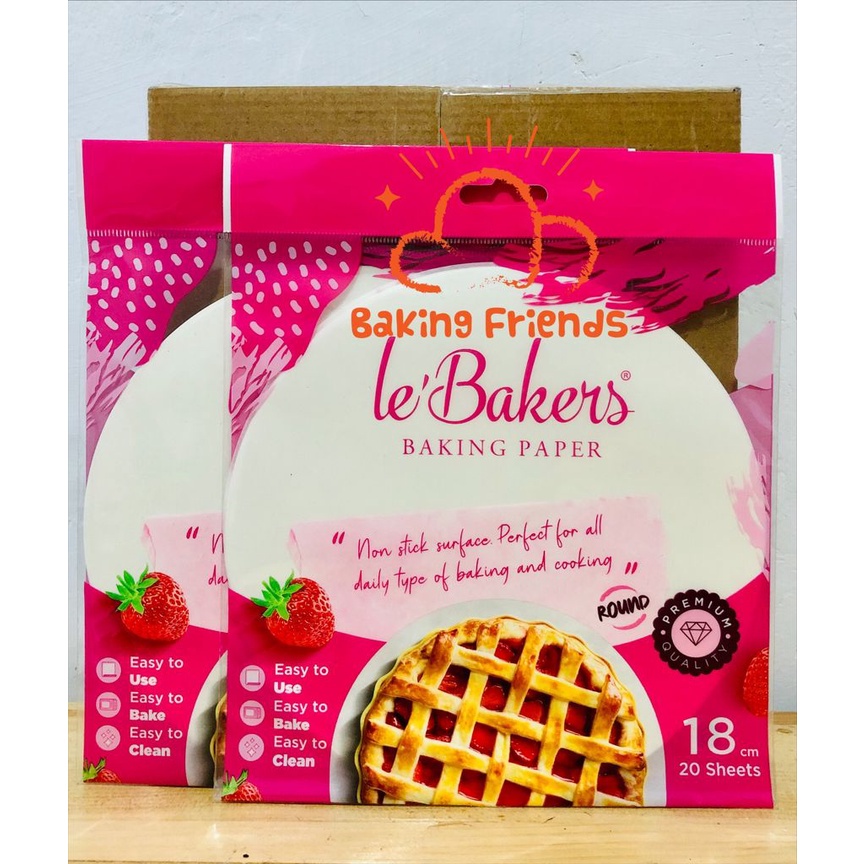 LE BAKERS BAKING PAPER ROUND 18CM/KERTAS BAKING LOYANG BULAT 18 CM/ ISI 20 LEMBAR