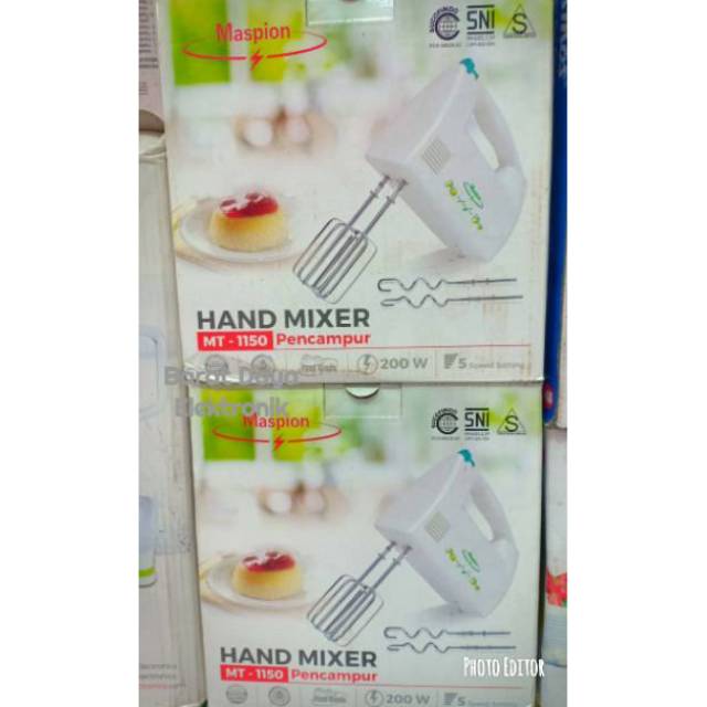 MASPION Hand Mixer - MT 1150 - Putih White