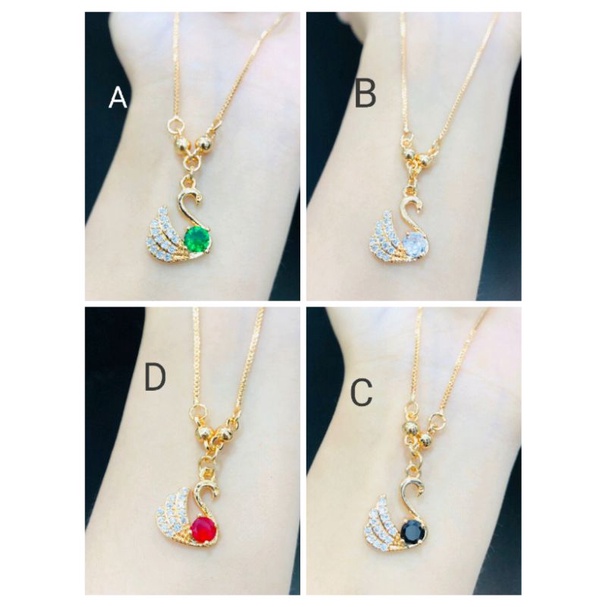 Namk695. Kalung xuping wanita lapis emas dgn mata zircon ukuran 45 cm koye