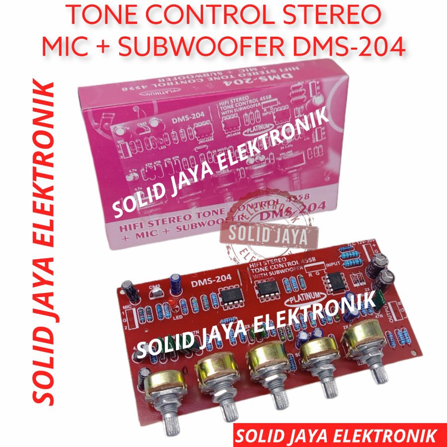 KIT TONE CONTROL STEREO PLUS MIC SUBWOOFER SUB  KONTROL MIK SUBWOFER SUB SUBWOOFER DMS204 DMS-204 DMS 204 PLATINUM ASLI ORI ORIGINAL