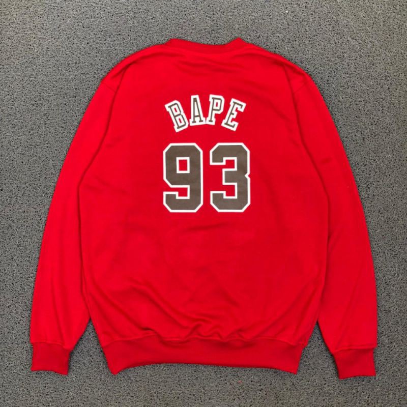 SWEATER CREWNECK A BATHING APE BAPE BULLS RED