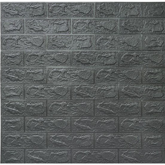✅COD - Wallpaper Dinding FOAM Timbul 3D Bata Putih CLASSIC BRICK 70 x 77 cm best seller Gudanesia-Hitam pekat